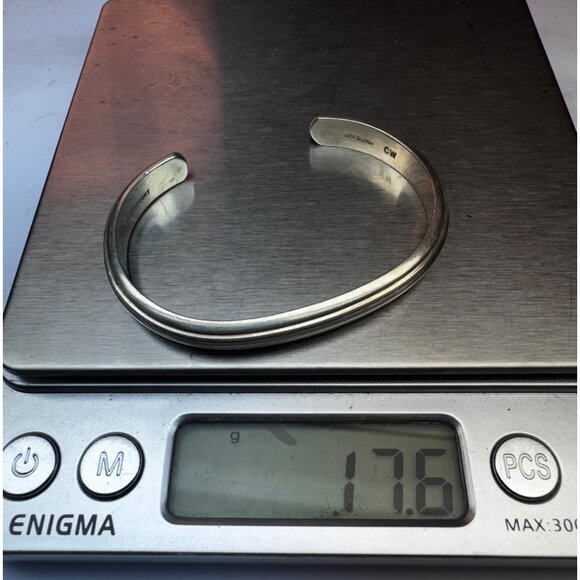 Vintage Sterling Silver 925 Handwrought Cuff Bracelet Size 5 Estate Jewelry - Picture 8 of 10